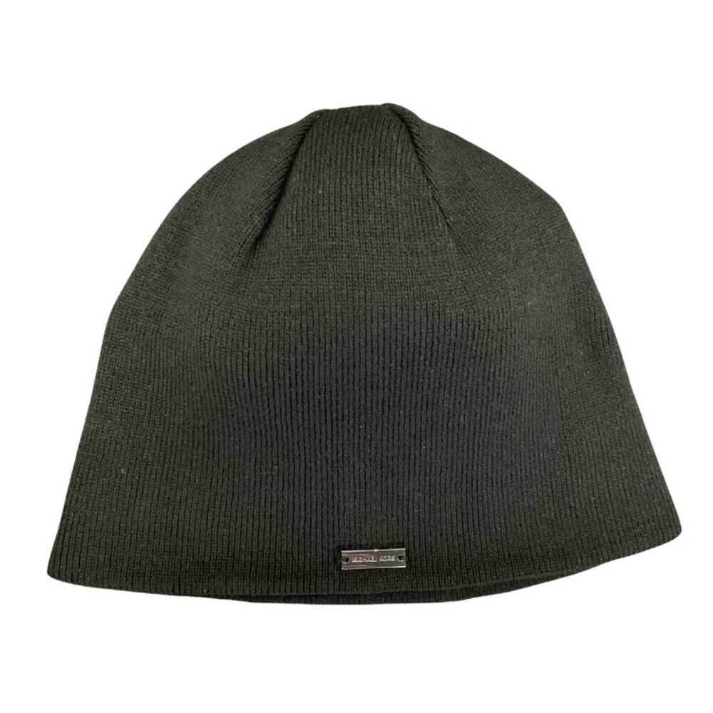 Michal Kors Black Knit Logo Beenie | Unisex | One Size